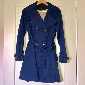 H&M Navy Blue Trench Coat